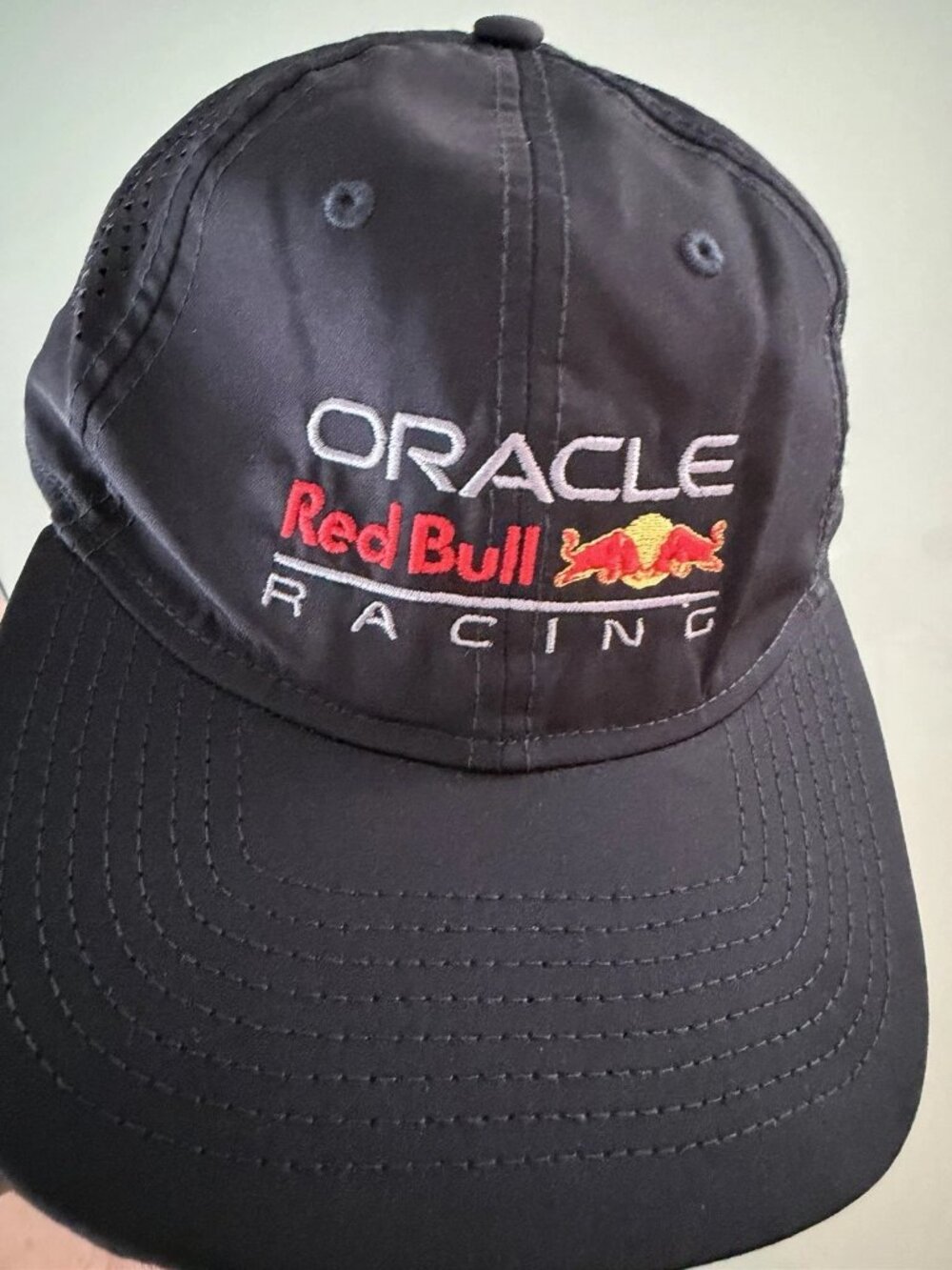 Oracle Red Bull Racing Hat Cap Snap Back Blue Mesh Trucker Mens New Era